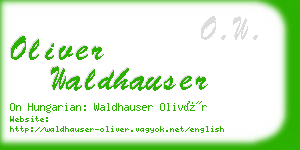 oliver waldhauser business card